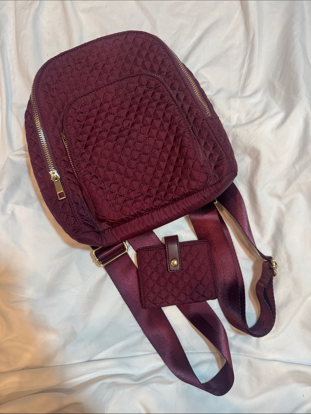 Cynthia Rowley Quilted Burgundy Backpack